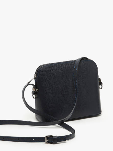 Sac BandouliÃ¨re Caviar Cuir Milano Bleu caviar CA240614 vue secondaire 2