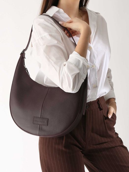Longchamp Essential cuir Schoudertas Violet