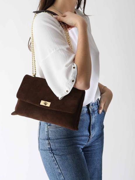 Sac Bandoulière Velvet Caviar Cuir Milano Marron velvet caviar VC24115 vue secondaire 1