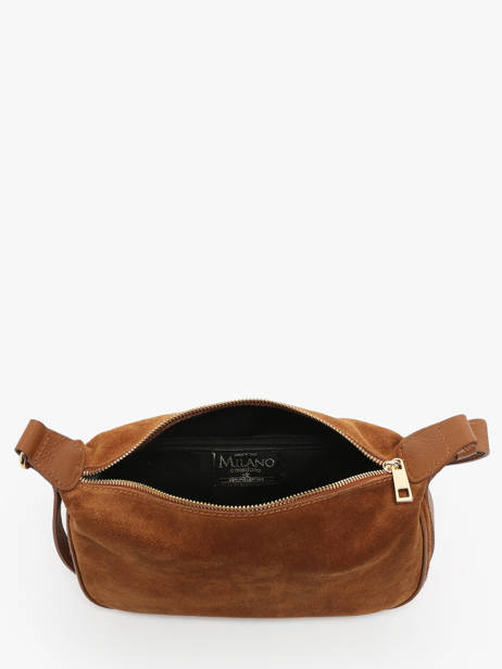 Schoudertas /cross Body Velvet Caviar Leder Milano Bruin velvet caviar VC24113 ander zicht 3