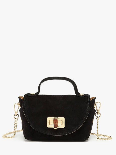 Sac Bandoulière Velvet Leder Milano Zwart velvet VE24117
