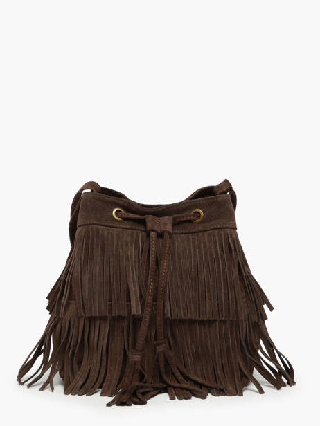 Cross Body Tas Velvet Leder Milano Bruin velvet VE241116