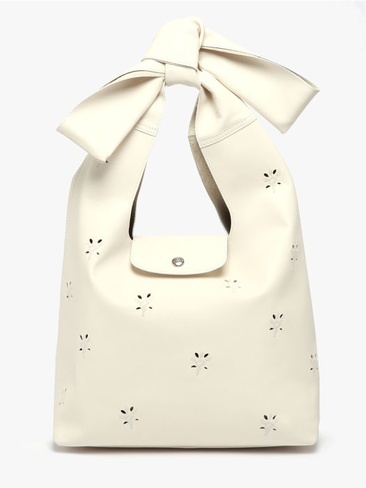 Longchamp Le pliage broderie anglaise Schoudertas Beige