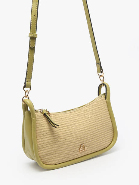 Cross Body Tas Raphia Raphia Lulu castagnette Groen raphia YASSIR ander zicht 2