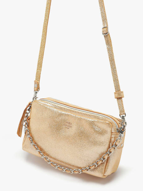 Cross Body Tas Vintage Leder Mila louise Goud vintage 23673XSX ander zicht 2