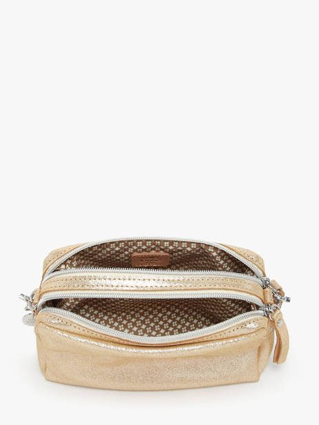 Cross Body Tas Vintage Leder Mila louise Goud vintage 23673XSX ander zicht 3