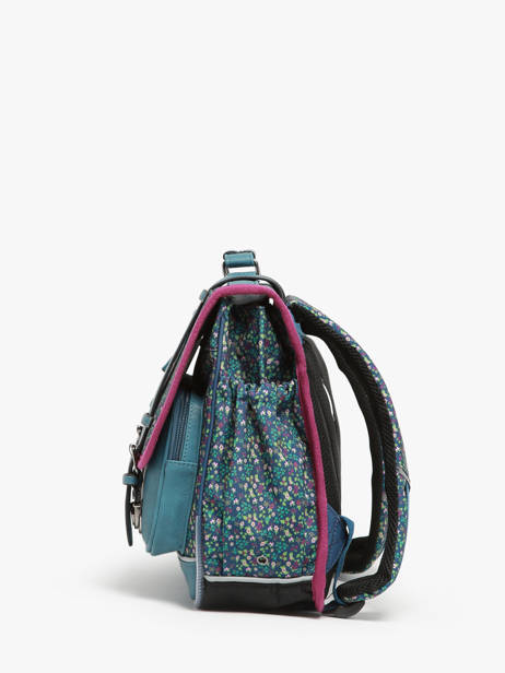 Cartable 2 Compartiments Cameleon Bleu vintage fantasy PBVGCA35 vue secondaire 2