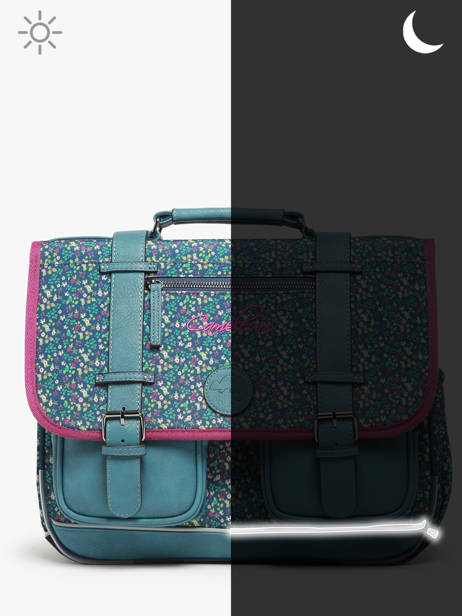 Cartable 2 Compartiments Cameleon Bleu vintage fantasy PBVGCA35 vue secondaire 6