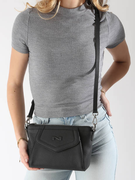 Sac Bandoulière Vanilla Cuir Nathan baume Noir candy 7 vue secondaire 1