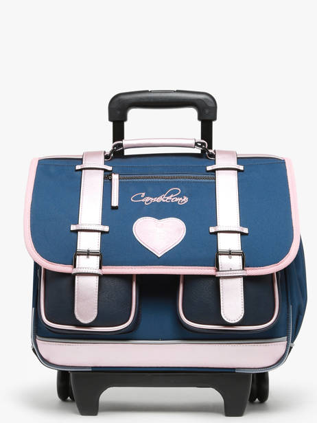 Cartable à Roulettes 2 Compartiments Cameleon Bleu vintage fantasy PBVGCR38