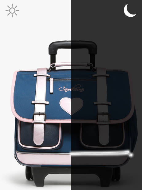 Cartable à Roulettes 2 Compartiments Cameleon Bleu vintage fantasy PBVGCR38 vue secondaire 8
