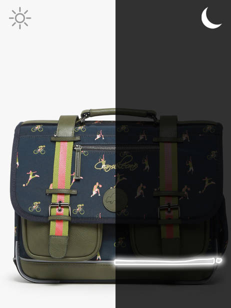 Boekentas 3 Compartimenten Cameleon Groen vintage urban PBVBCA41 ander zicht 7