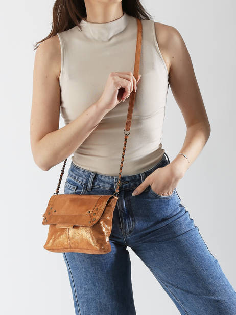 Cross Body Tas Felizia Leder Pieces Oranje felizia 17116820 ander zicht 1