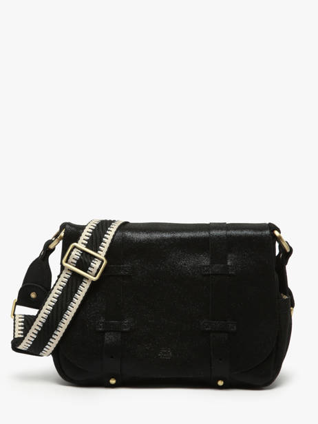 Sac BandouliÃ¨re Vintage Cuir Mila louise Noir vintage 30172X