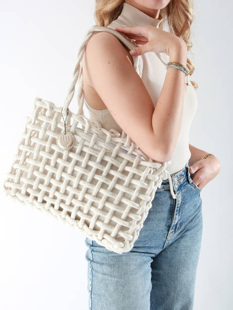 Handtassen Crochet Le voyage en panier Beige crochet PM853 ander zicht 1