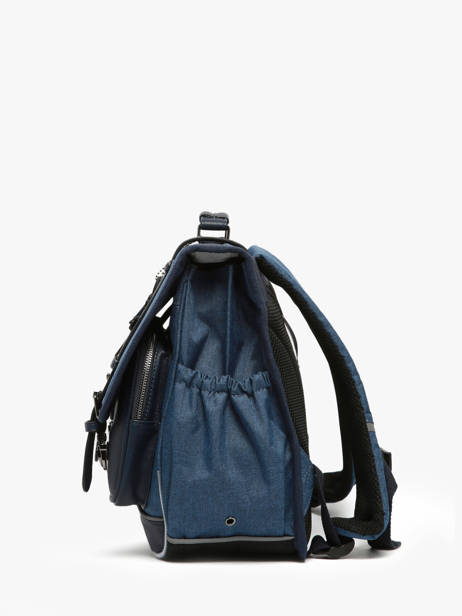 Cartable 2 Compartiments Cameleon Bleu vintage color CA38 vue secondaire 2