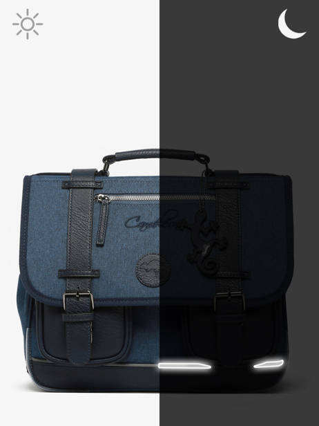 Cartable 2 Compartiments Cameleon Bleu vintage color CA38 vue secondaire 7