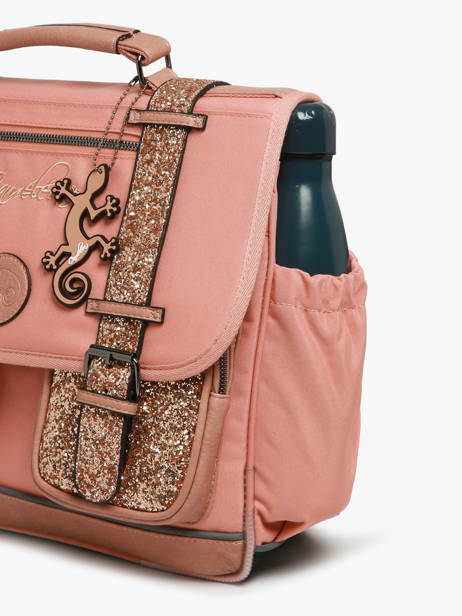 Boekentas Kinderen 2 Compartimenten Cameleon Roze vintage fantasy CA35 ander zicht 5