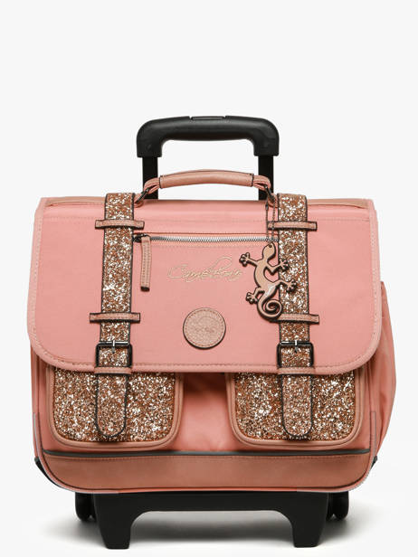 Cartable à Roulettes Enfant 2 Compartiments Cameleon Rose vintage fantasy CR38