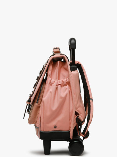 Cartable à Roulettes Enfant 2 Compartiments Cameleon Rose vintage fantasy CR38 vue secondaire 2