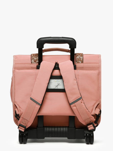 Cartable à Roulettes Enfant 2 Compartiments Cameleon Rose vintage fantasy CR38 vue secondaire 4