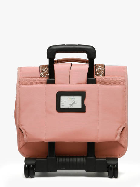 Cartable à Roulettes Enfant 2 Compartiments Cameleon Rose vintage fantasy CR38 vue secondaire 5
