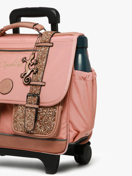 Cartable à Roulettes Enfant 2 Compartiments Cameleon Rose vintage fantasy CR38 vue secondaire 6