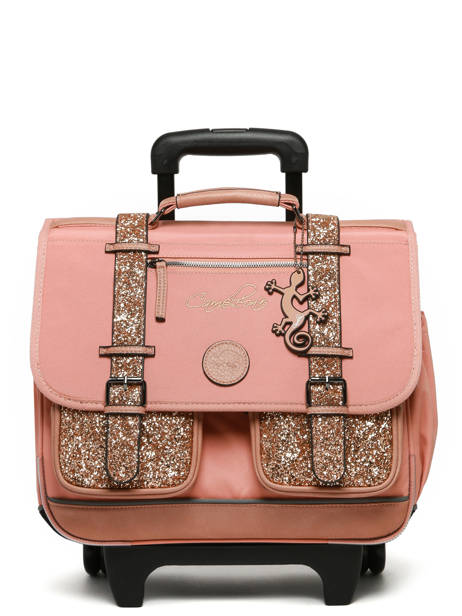Cartable à Roulettes Enfant 2 Compartiments Cameleon Rose vintage fantasy CR38 vue secondaire 7