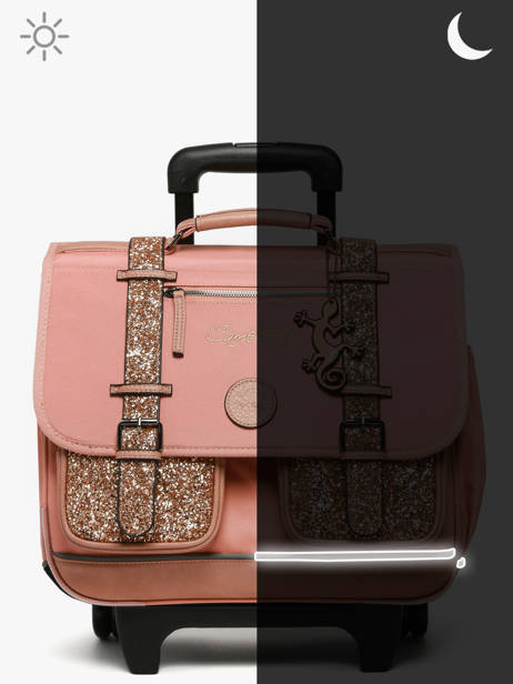 Cartable à Roulettes Enfant 2 Compartiments Cameleon Rose vintage fantasy CR38 vue secondaire 8