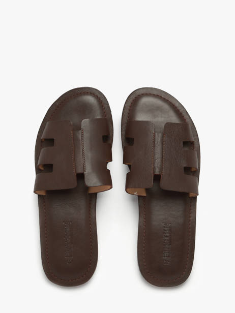 Slippers Emia Uit Leder Les tropeziennes Bruin men EMIA ander zicht 3