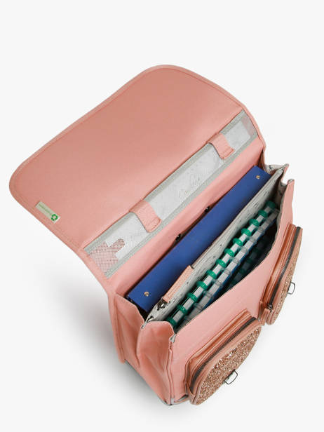 Cartable à Roulettes Enfant 2 Compartiments Cameleon Rose vintage fantasy CR38 vue secondaire 3