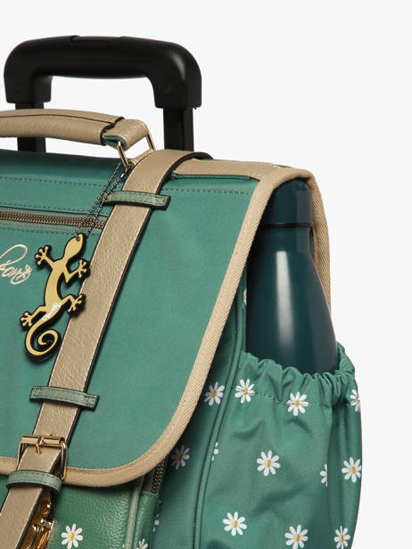 Cartable à Roulettes 3 Compartiments Cameleon Vert vintage fantasy CR41 vue secondaire 6