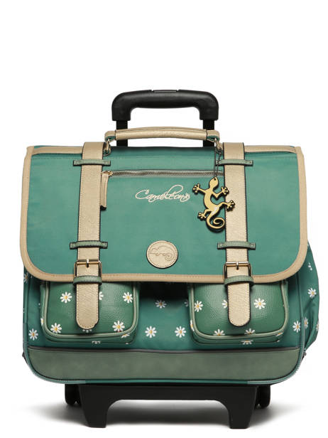 Cartable à Roulettes 3 Compartiments Cameleon Vert vintage fantasy CR41 vue secondaire 7