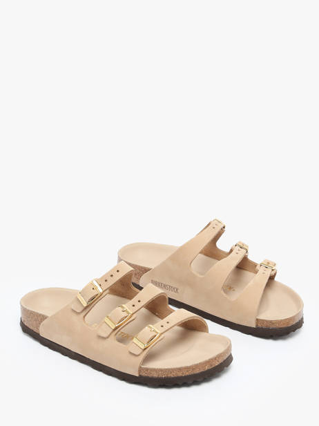Mules Florida En Cuir Birkenstock Beige women 1029480 vue secondaire 1