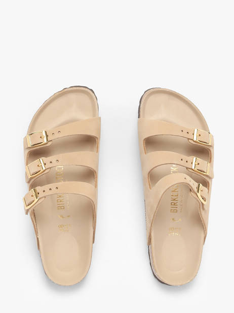 Mules Florida En Cuir Birkenstock Beige women 1029480 vue secondaire 3