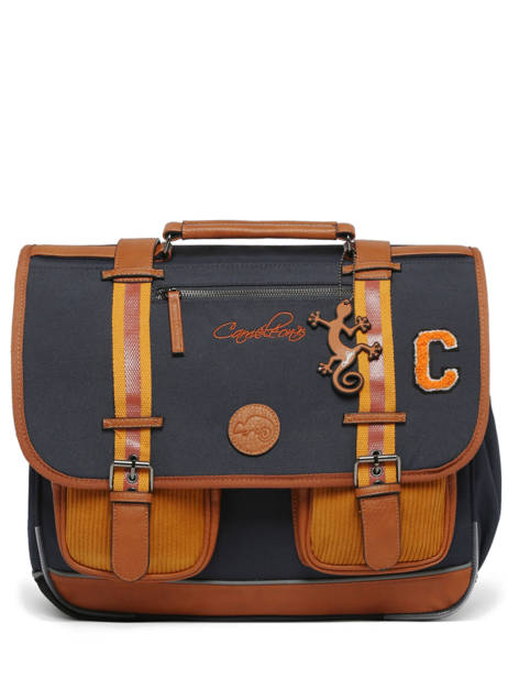 Boekentas Kinderen 3 Compartimenten Cameleon Blauw vintage urban CA41 ander zicht 7