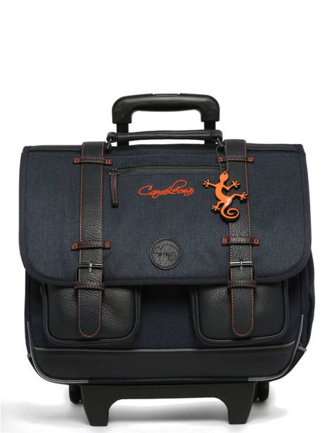 Cartable à Roulettes 3 Compartiments Cameleon Orange vintage urban CR41 vue secondaire 7