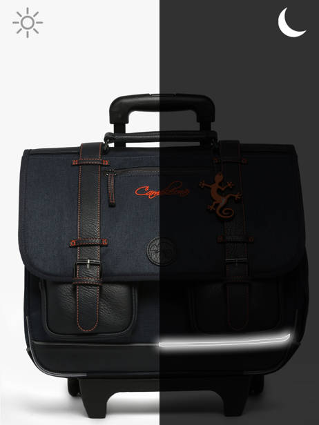 Cartable à Roulettes 3 Compartiments Cameleon Orange vintage urban CR41 vue secondaire 8