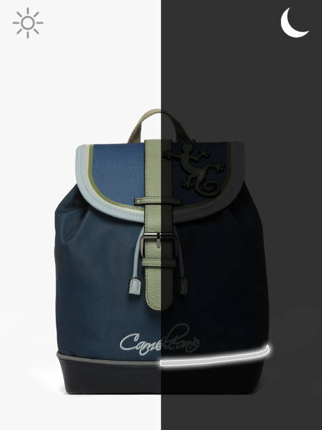 Rugzak 1 Compartiment Cameleon Blauw vintage urban SD25 ander zicht 6
