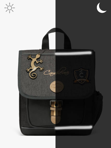 Rugzak 1 Compartiment Cameleon Grijs vintage urban SD30 ander zicht 7
