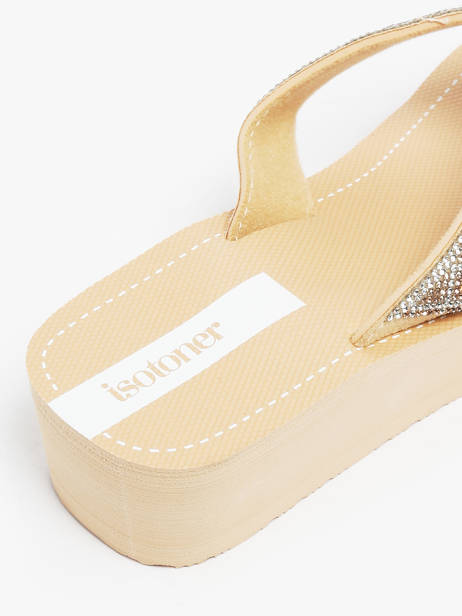 Open Sandalen Met Hak Isotoner Beige women 94206 ander zicht 2