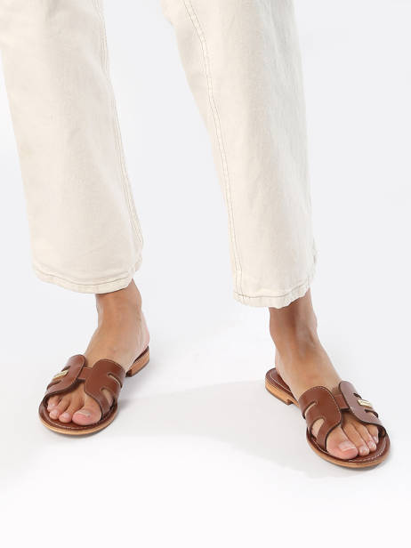Mules Damia En Cuir Les tropeziennes Marron women DAMIA vue secondaire 1