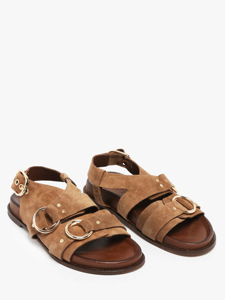 Sandalen Uit Leder Inuovo Bruin women D51011 ander zicht 1