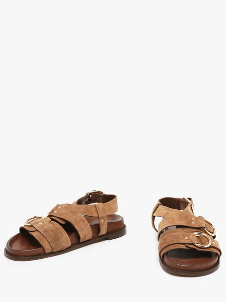 Sandalen Uit Leder Inuovo Bruin women D51011 ander zicht 2