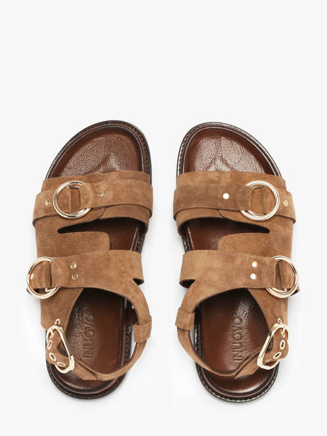 Sandalen Uit Leder Inuovo Bruin women D51011 ander zicht 3