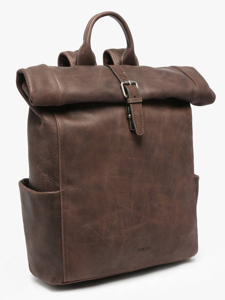 Rolltop Rugzak Spider 2 Compartimenten Leder Etrier Bruin spider ESPI8102 ander zicht 2