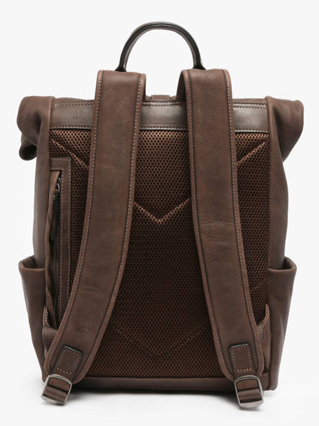 Rolltop Rugzak Spider 2 Compartimenten Leder Etrier Bruin spider ESPI8102 ander zicht 4
