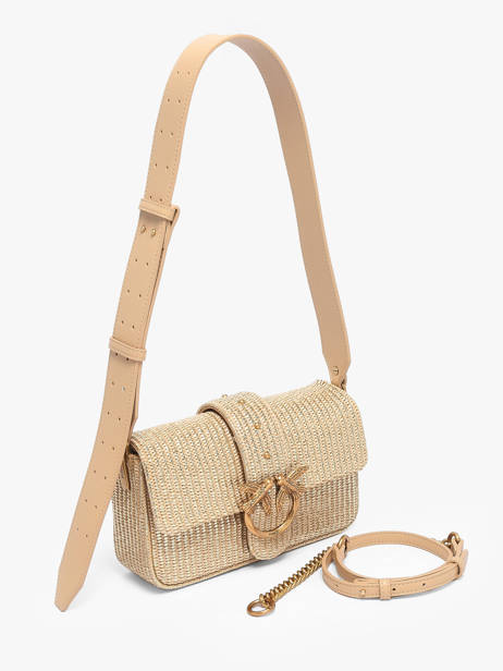 Cross Body Tas Love Bag Icon Raphia Pinko Goud love bag icon 4340A2CE ander zicht 1