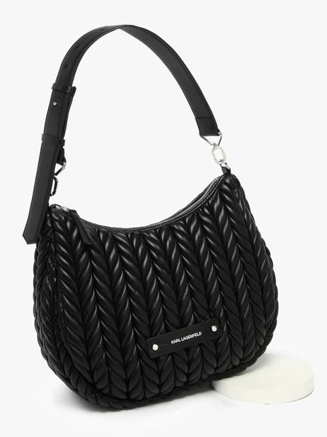 Schoudertas K Weave Polyurethaan Karl lagerfeld Zwart k weave A3W30147 ander zicht 2