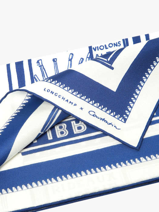 Longchamp Soie gots Foulard Blauw